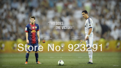 22  ޽ -   Ī  ¸ C ȣ 42 X 24  /22 Lionel Messi - Two Sides One Victory C Ronaldo 42& x 24& Poster